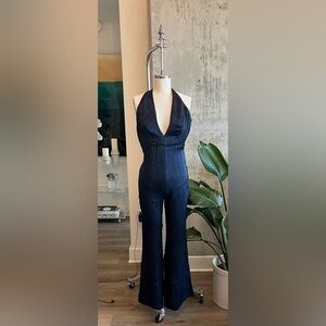 Capulet V Neck Racerback Jumpsuit in Navy